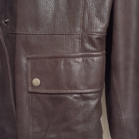 Cole Haan All leather Bomber Jacket - Picture 5 of 9